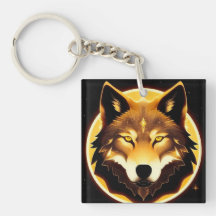 Radiant Wolf Face beleuchtet durch goldenes Licht