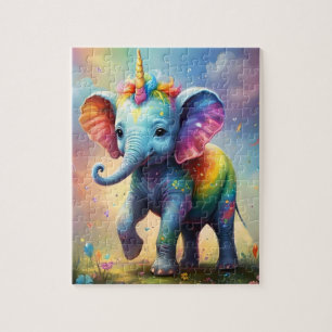 Radiant Wonders: Der Rainbow Baby Unicorn Elephant