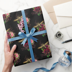 Radiante Rose und die sanfte Biene, Biene dich sel Geschenkpapier