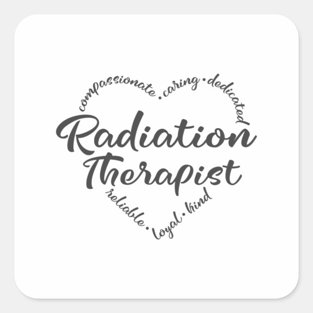 Radiation Therapist, radiation oncology Quadratischer Aufkleber (Vorderseite)
