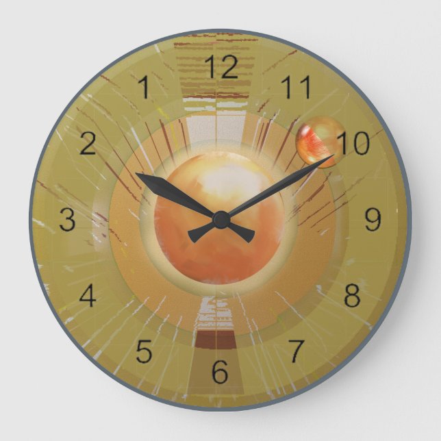 Radiation - Turn Back the Time Backwards Clock Große Wanduhr (Vorderseite)