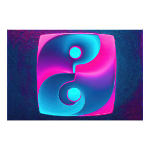 Radiative Spiritualität: Vibrant Yin Yang Pink & B Fotodruck