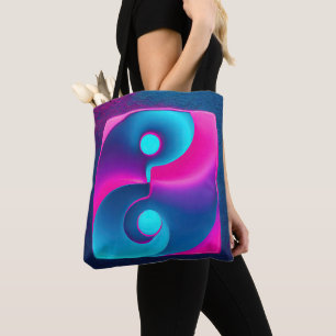 Radiative Spiritualität: Vibrant Yin Yang Pink & B Tasche
