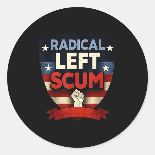Radical Left S Funny Sarcastic Quote  Runder Aufkleber (Vorderseite)