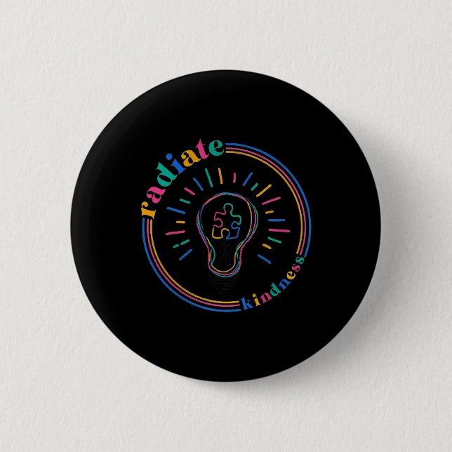 Radiergeist Retro Light Bulb Puzzle Autismus Aw Button (Vorderseite)