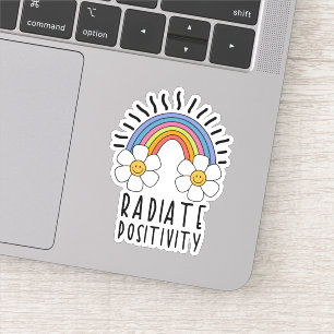 Radierposition Farbiger Regenbogen und Blume Aufkleber