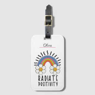 Radierposition   Farbiger Regenbogen und Blume Gepäckanhänger