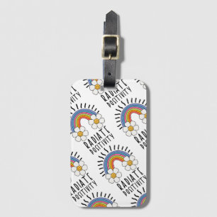 Radierposition   Farbiger Regenbogen und Blume Gepäckanhänger