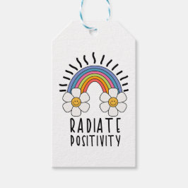 Radierposition | Farbiger Regenbogen und Blume Geschenkanhänger