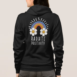 Radierposition Farbiger Regenbogen und Blume Hoodie