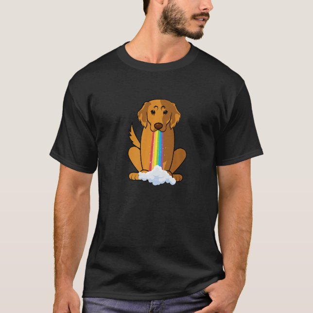 Radierposition Rainbow Hund Retriever Golden T-Shirt (Vorderseite)