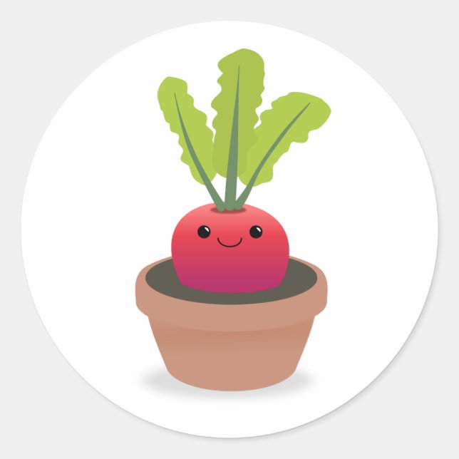 Radieschen Runder Aufkleber (Vorderseite)