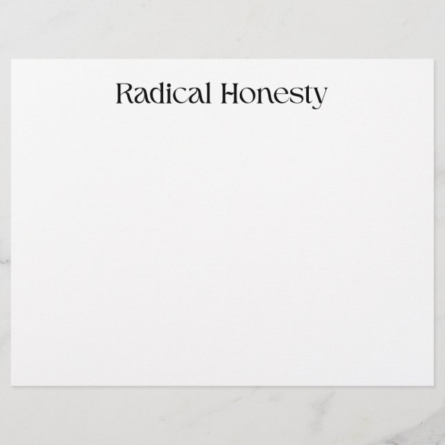 Radikale Ehrlichkeit Professionelles Briefpapier (Vorderseite)