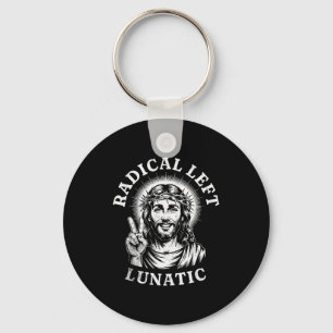 Radikaler linker verrückter Jesus Schlüsselanhänger