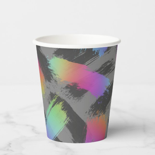 radikaler Retro-Regenbogen :  Pappbecher (Vorderseite)
