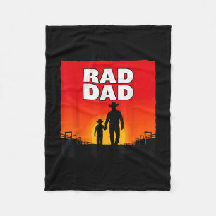 Radikaler Vater und Sohn Rodeo Western Sonnenunter Fleecedecke