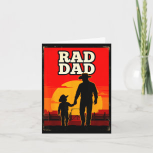 Radikaler Vater und Sohn Rodeo Western Sonnenunter Karte