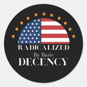 Radikalisiert durch Basic Decallé USA Flag Runder Aufkleber