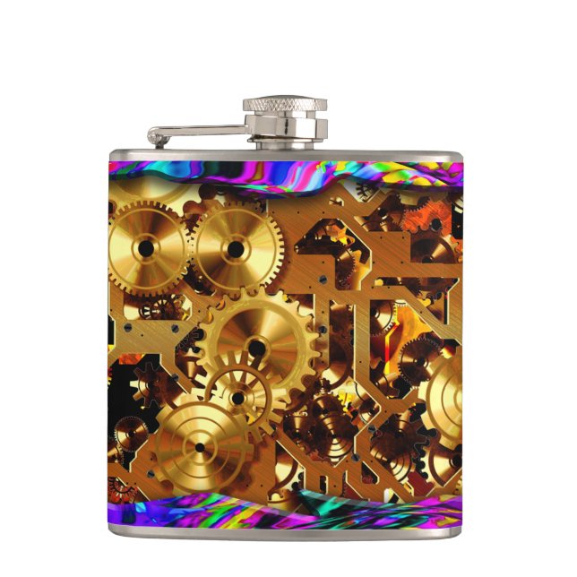 Radikalsteampunk 6 Wrapped Flask Flachmann (Vorderseite)