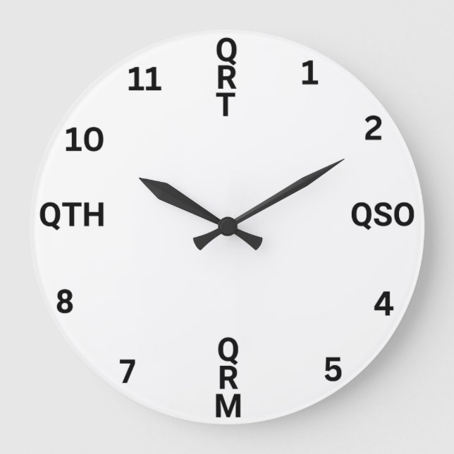 Radio amateur Horloge murale en blanc (Recto)