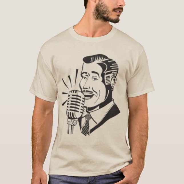 Radio Announcer Retro T-Shirt (Vorderseite)