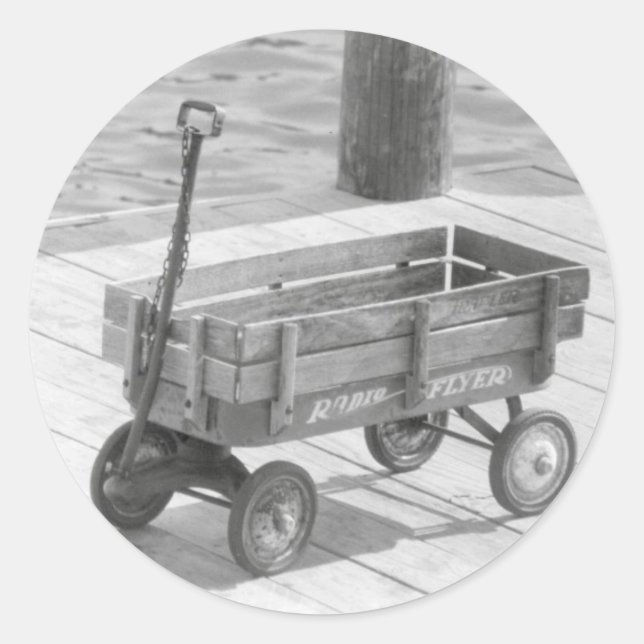 Radio Flyer Wagenheber Runder Aufkleber (Vorderseite)