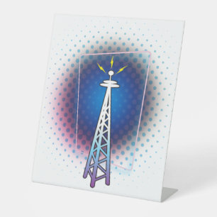 Radio Tower Graphic Sockelschild