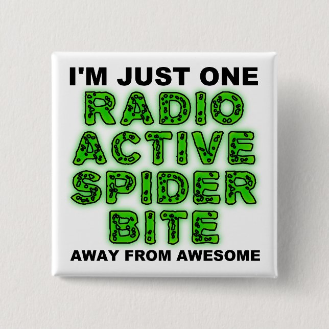 Radioactive Spione Bite Funny Button Abzeichen (Vorderseite)