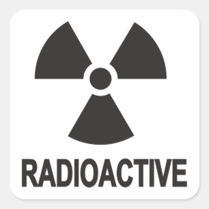 Radioaktiv Quadratischer Aufkleber