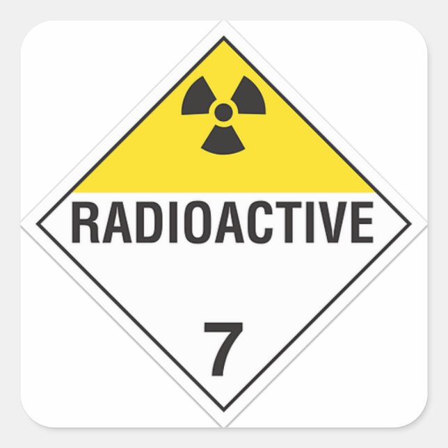 Radioaktive 7-Aufkleber Quadratischer Aufkleber (Vorderseite)