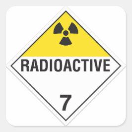Radioaktive 7-Aufkleber Quadratischer Aufkleber