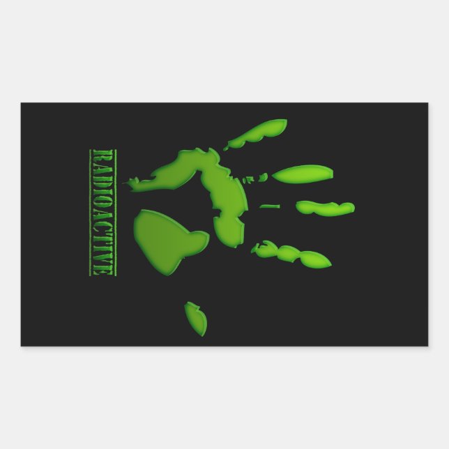Radioaktive Hand Rechteckiger Aufkleber (Vorderseite)