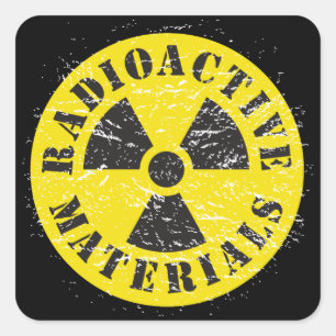 Radioaktive Materialien Quadratischer Aufkleber