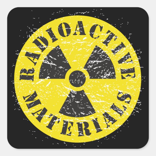 Radioaktive Stoffe Quadratischer Aufkleber (Vorderseite)