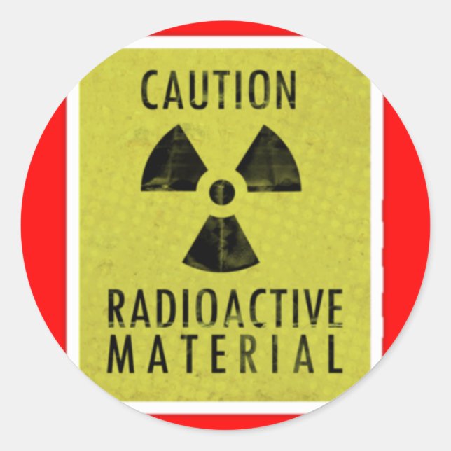 "radioaktive Stoffe" Runder Aufkleber (Vorderseite)
