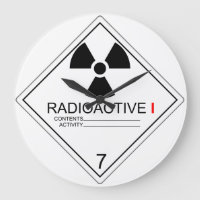 Radioaktive Transportplatte Kat 1 Uhr