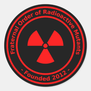Radioaktiver Mutant-Aufkleber (rot) Runder Aufkleber