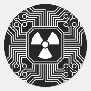 Radioaktiver Stromkreis-Aufkleber Runder Aufkleber
