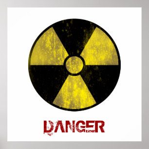 Radioaktiver Warnzeichen  cooler Grunge Poster