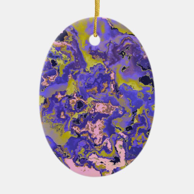 Radioaktives Marmor Keramik Ornament (Vorne)