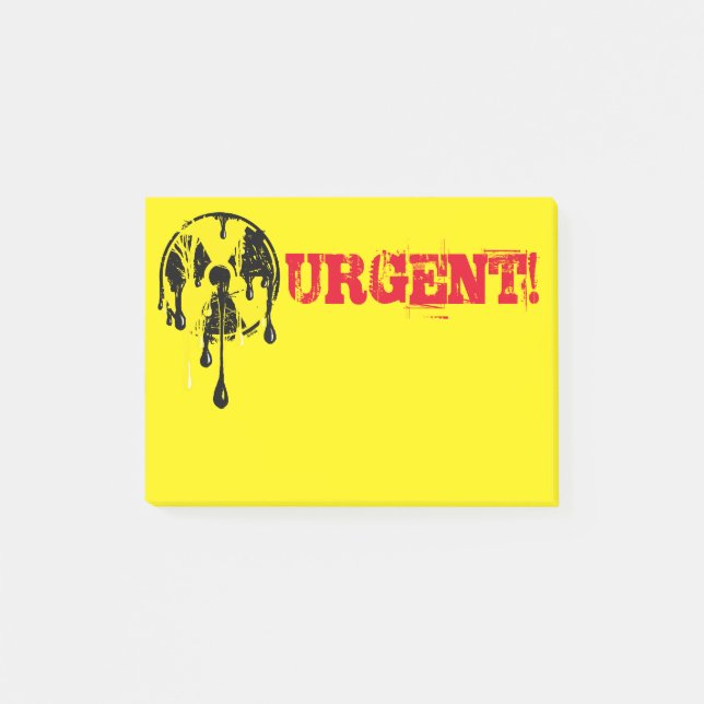 Radioaktives nukleares Einschmelzen-Gefahrensymbol Post-it Klebezettel (Vorderseite)