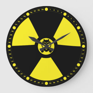 Radioaktives Symbol Große Wanduhr