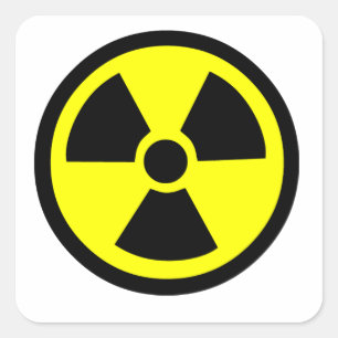 Radioaktives Symbol Quadratischer Aufkleber