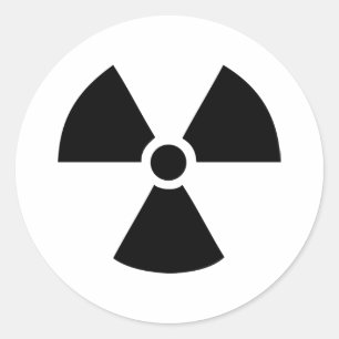 radioaktives Symbol Runder Aufkleber