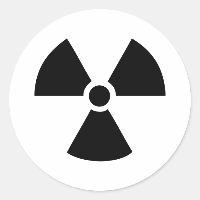radioaktives Symbol Runder Aufkleber (Vorderseite)