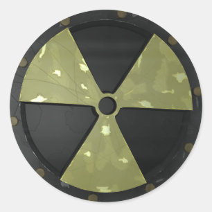 Radioaktives Warnsymbol Runder Aufkleber