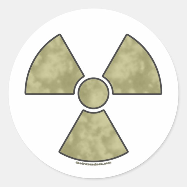 Radioaktives Warnsymbol Runder Aufkleber (Vorderseite)