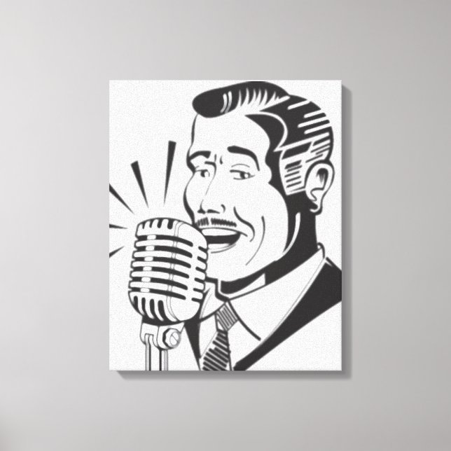 Radioankündigung Leinwanddruck (Vorderseite)