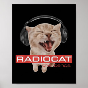Radiocat The Bends Lustige Musik Katzen Meme Katze Poster