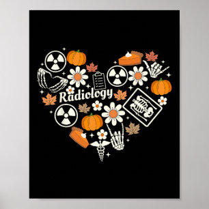 Radiologie Fall Herz Xray Tech Autumn Pumpkin als Poster